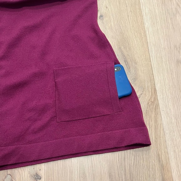 Theory Maritza B New Steady Drape Front Wool Cardigan Sweater Berry Small - Picture 8 of 16